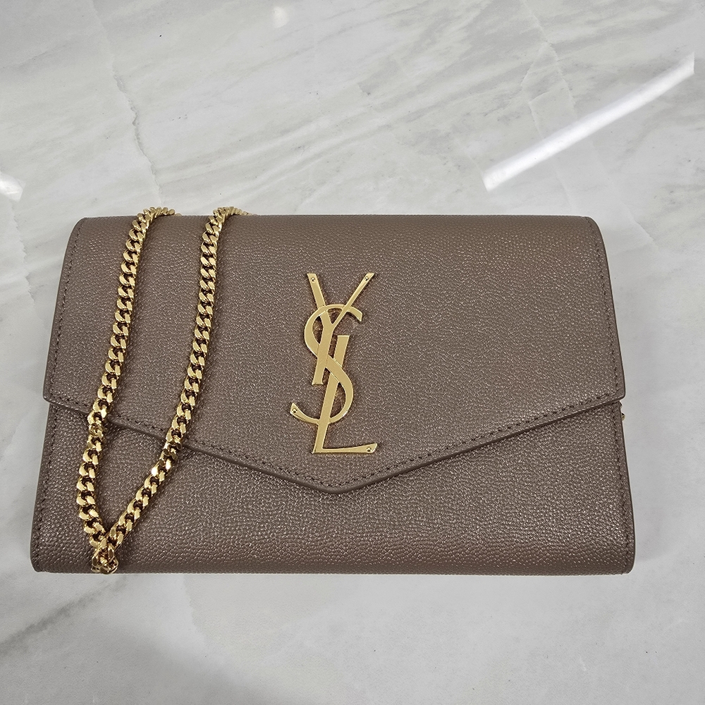 Yves Saint Laurent Taupe Leather Chain Bag - Picture 2 of 16